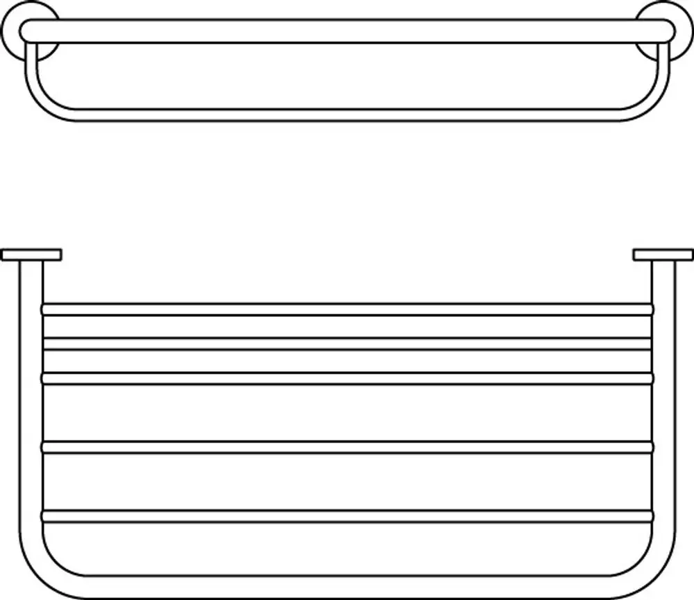 Chromene Badetuchablage von Ideal Standard mit mehreren Ablageflächen zur Aufbewahrung von Handtüchern, montiert an einer Wand.